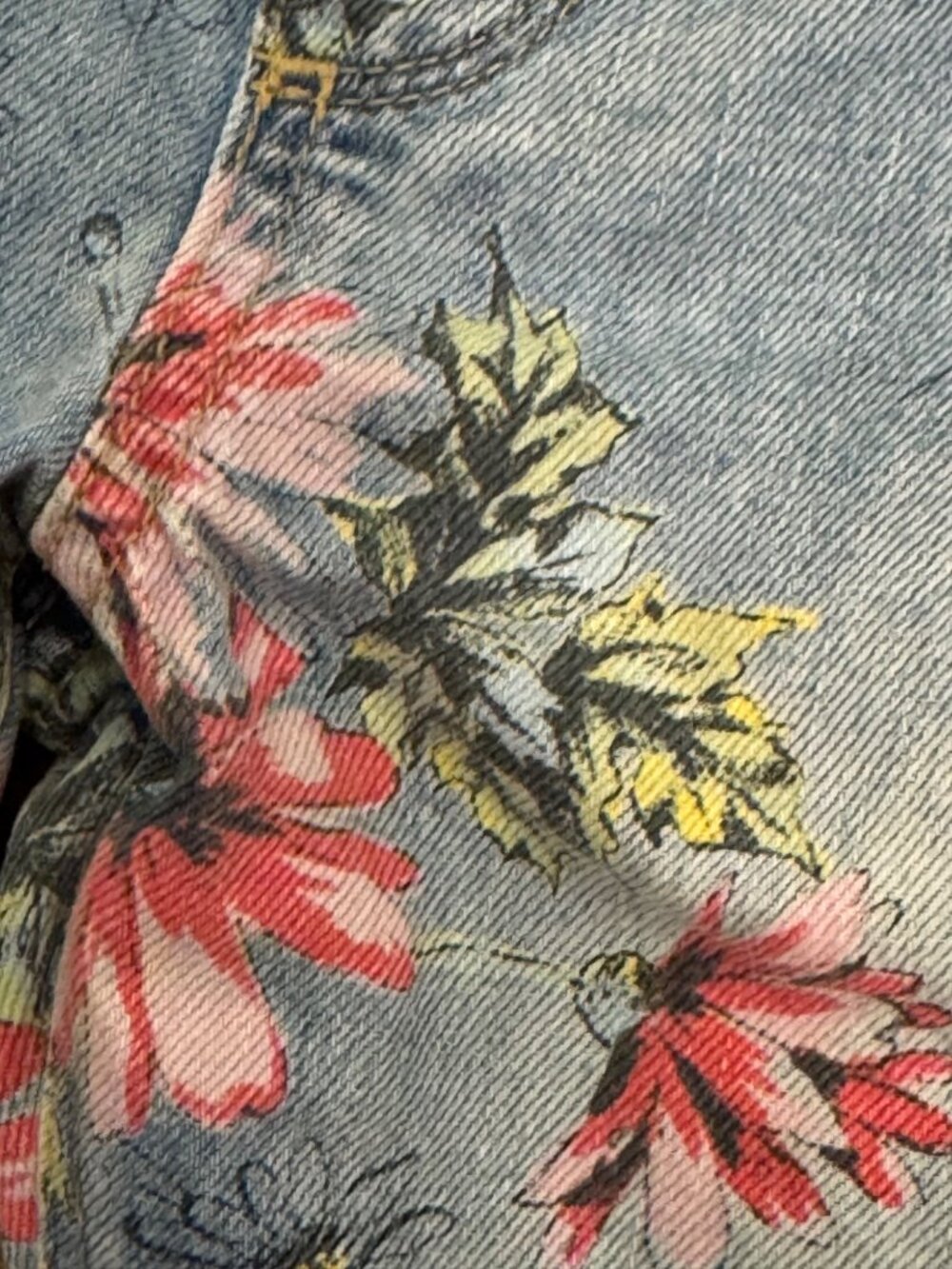 Gap Toddler Floral Denim Overalls 2T With Ruffle Straps - Picture 6 of 7